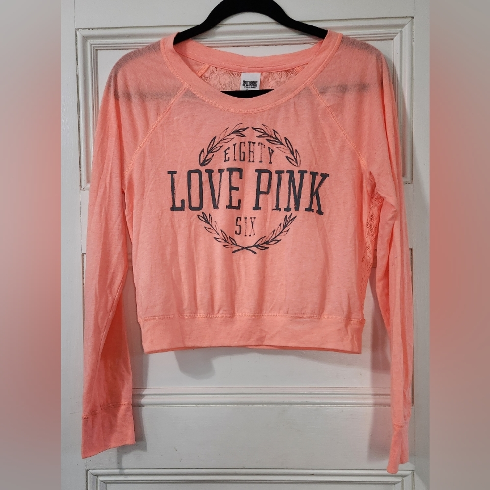 PINK by Victoria Secret Long sleeve shirt shirt with lace back size s